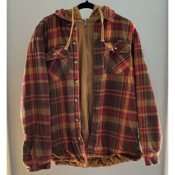 Legendary Whitetails Quilted Thermal Hooded Zip Up Flannel Jacket Mens Large - Picture 1 of 10